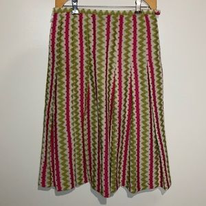 Lafayette 148 New York, pink & green, pleated midi skirt